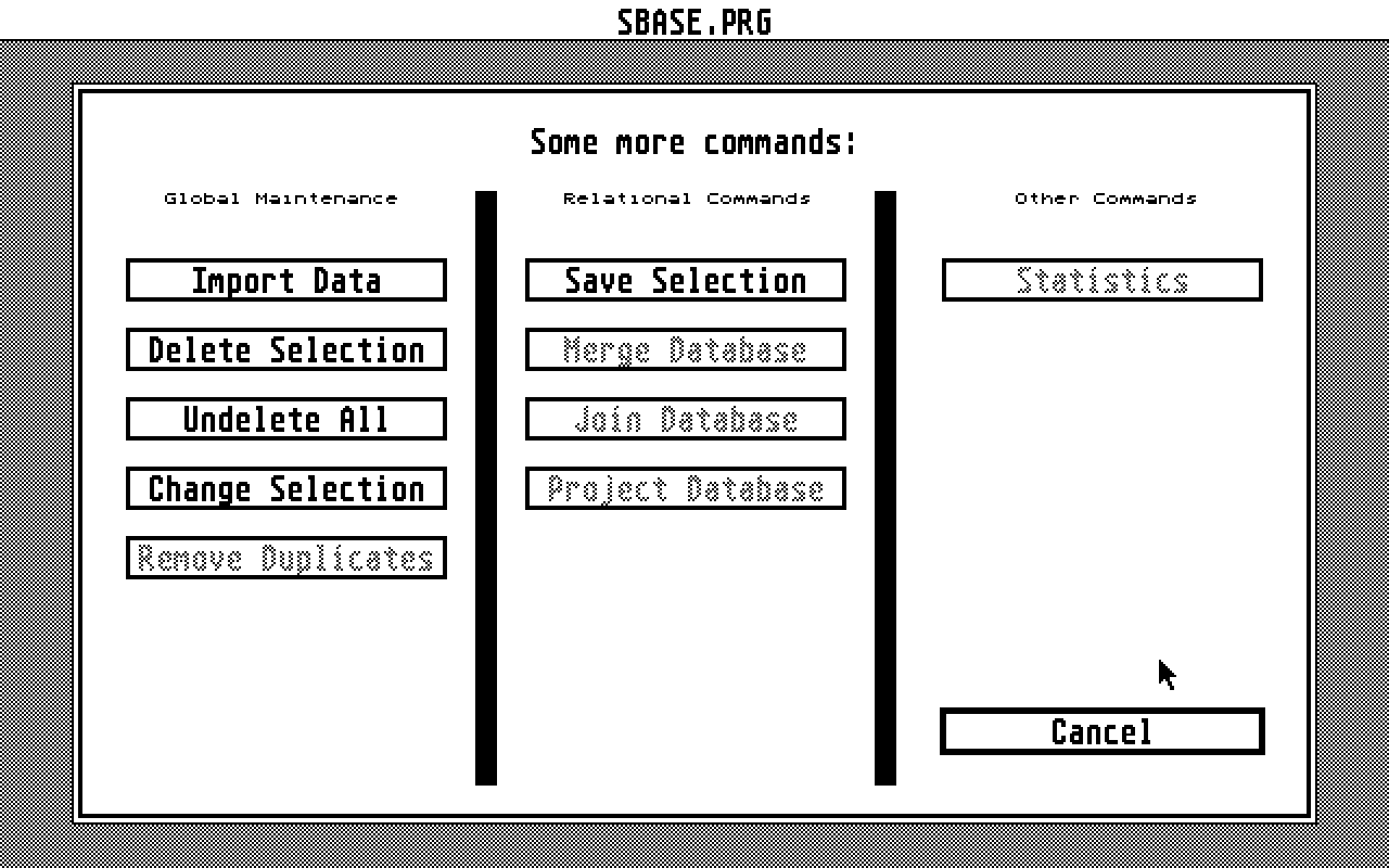 Sbase atari screenshot